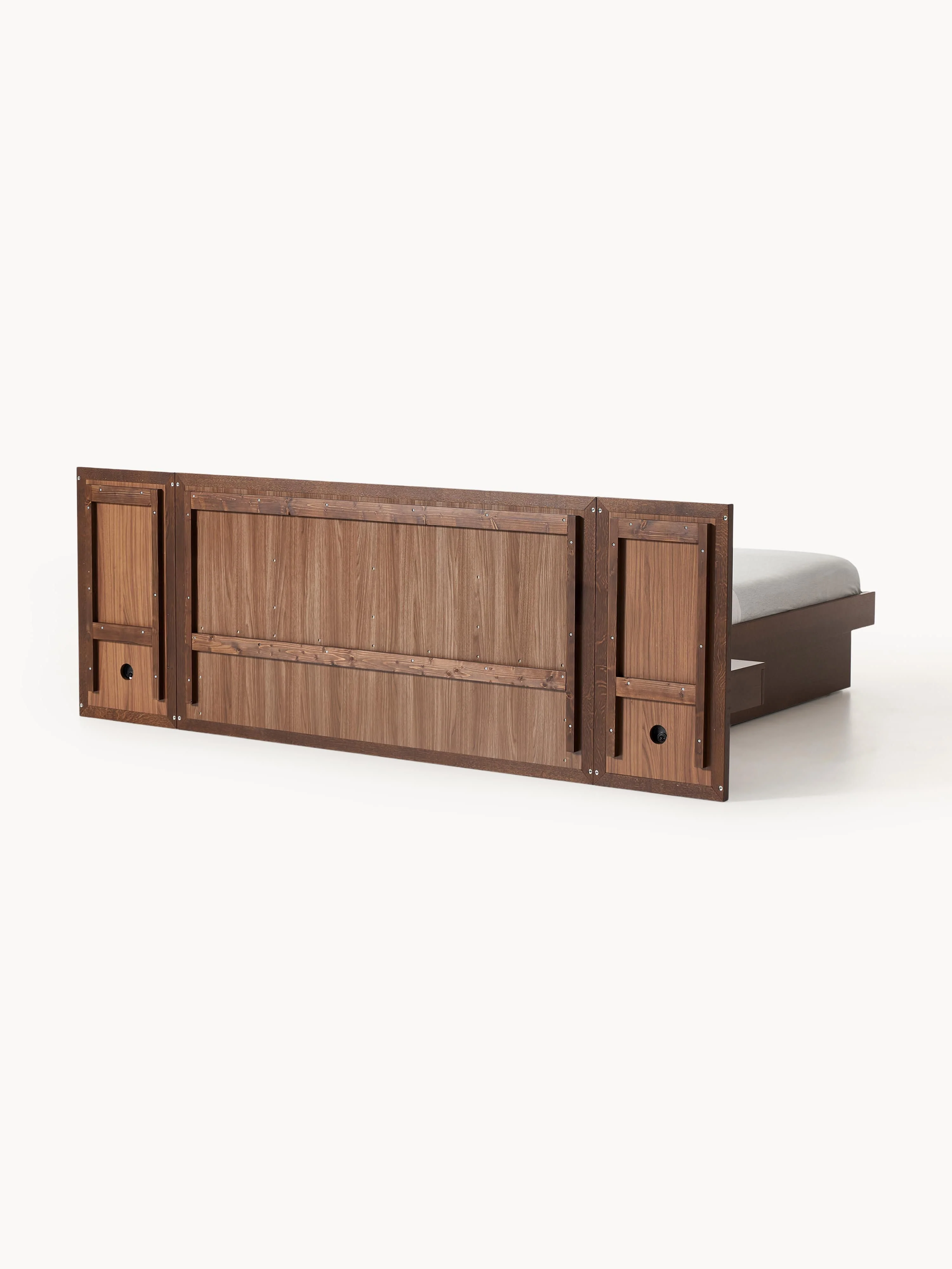 Houten bed Nanto met lades en hoofdeinde