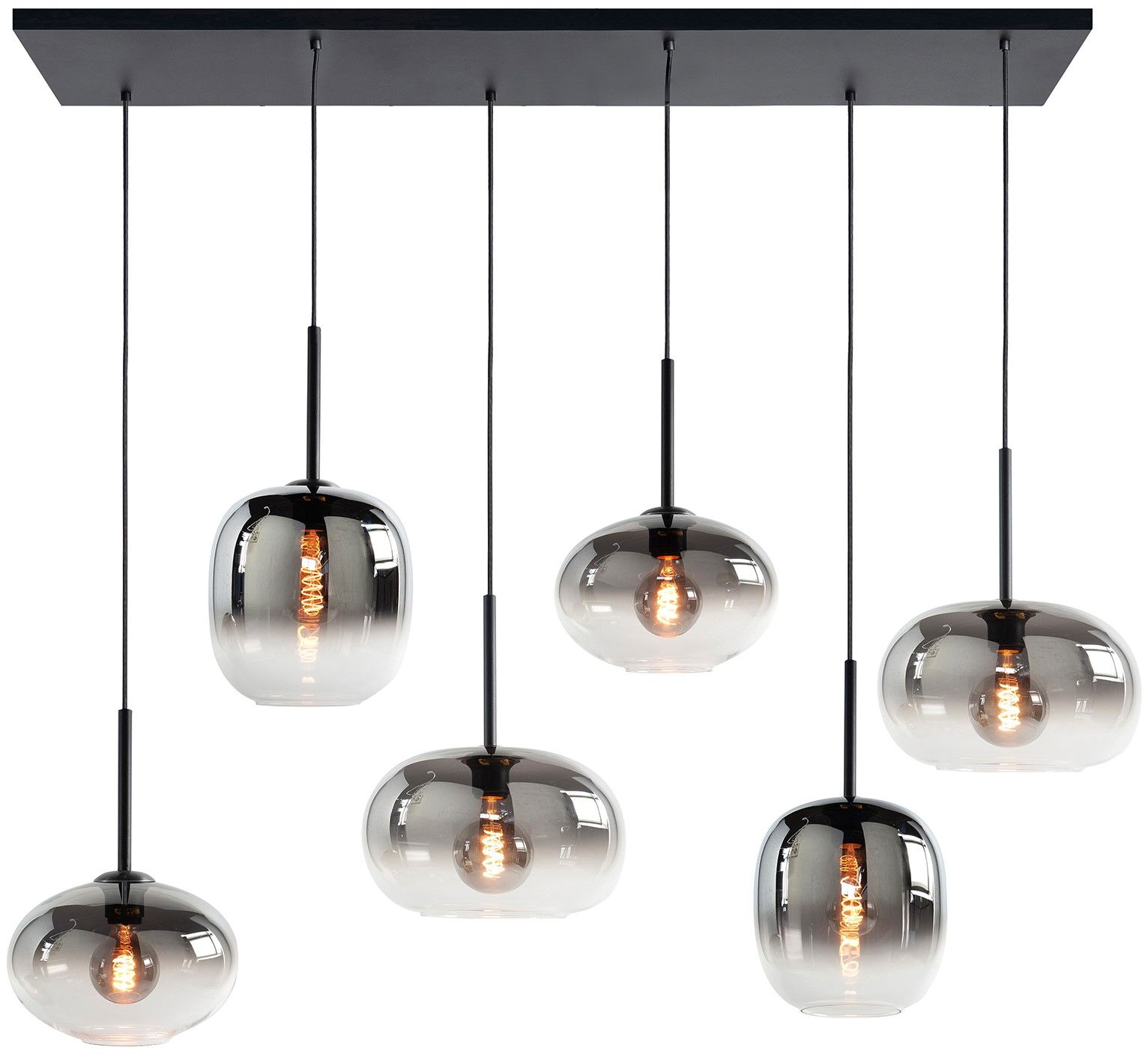 Hanglamp rookkleurig glas Bellini B120 x D35 cm