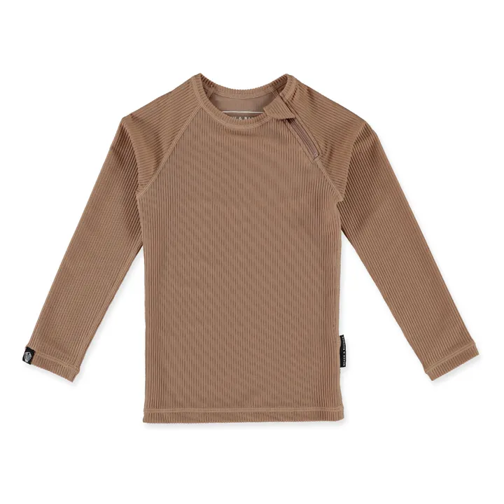 Beach & Bandits T-Shirt Anti-UV Côtelé | Marron