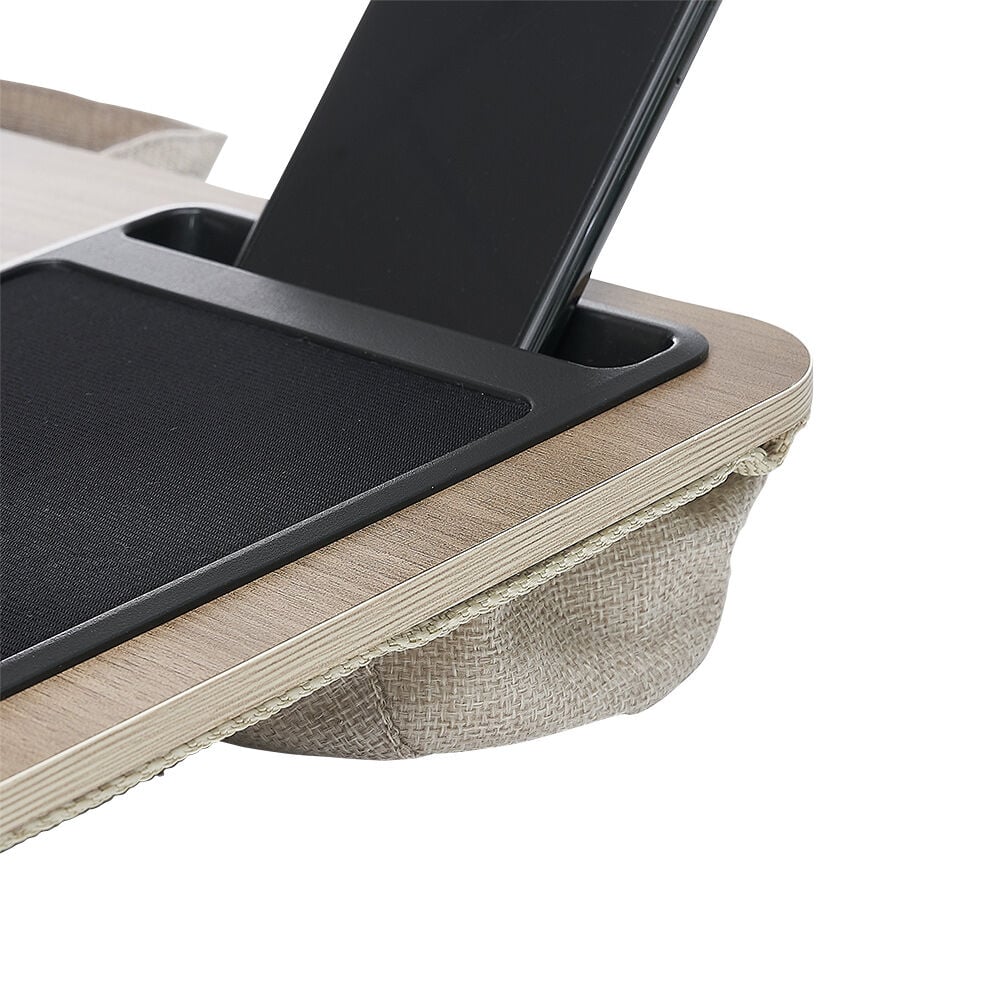 Support nomade pour ordinateur portable marron clair L57xl30xH7,5cm