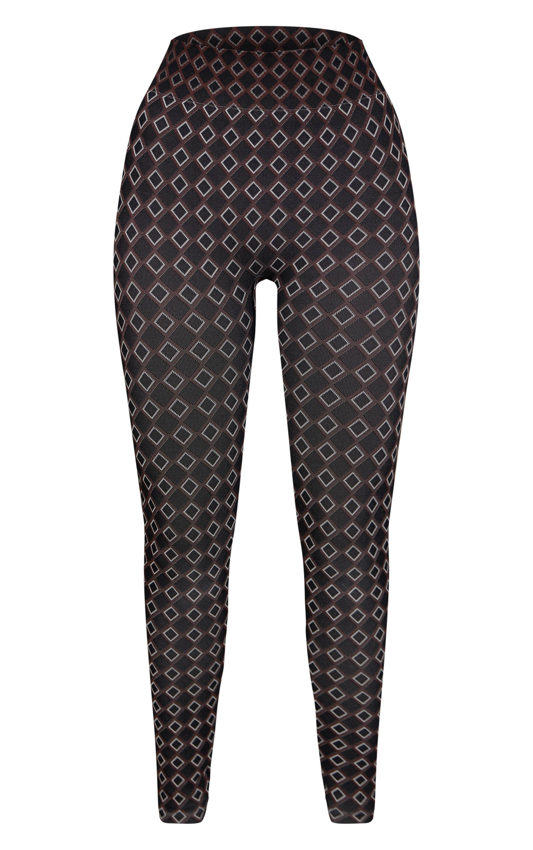 Chocolat Legging Sans Couture Jacquard Ski Plt