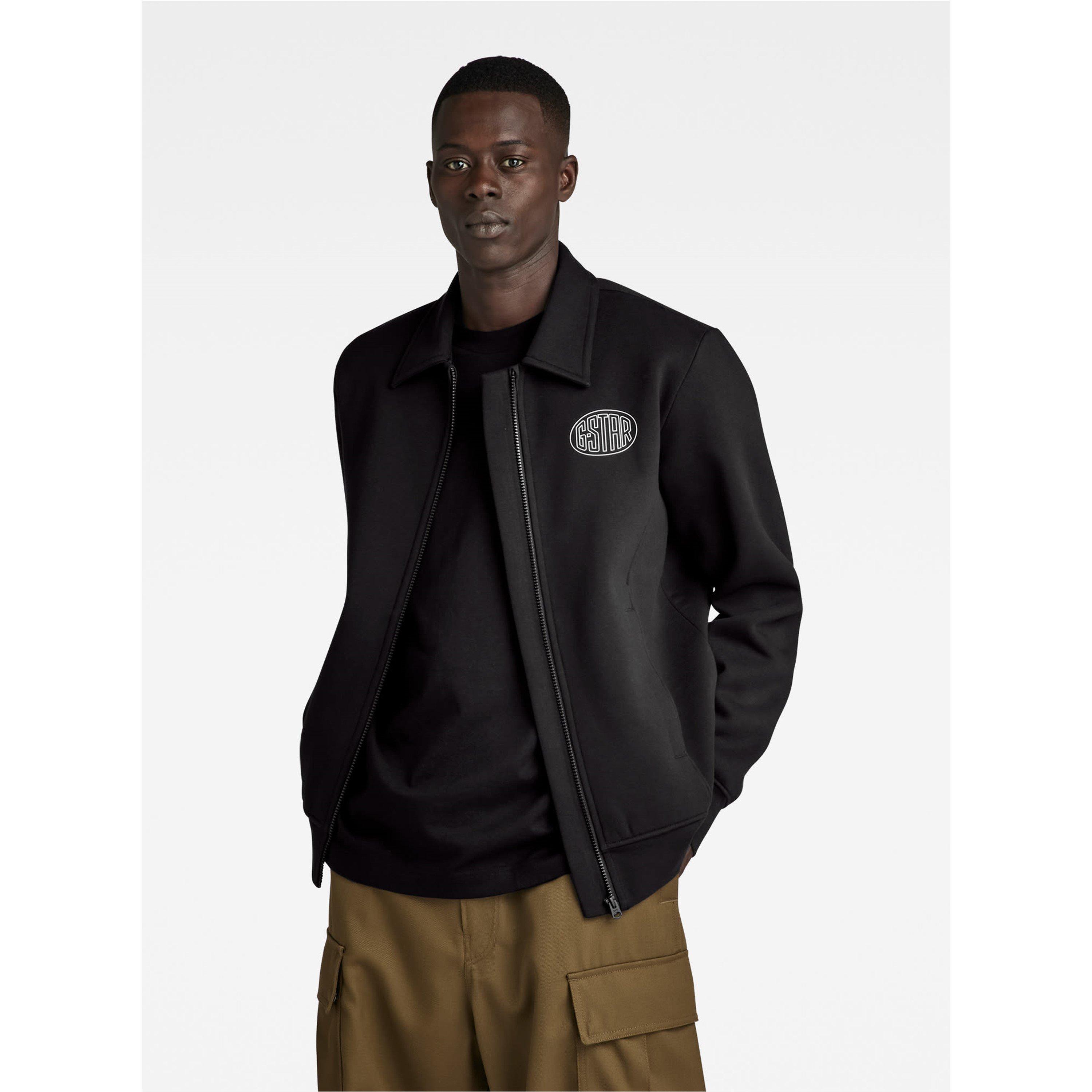 G Star Polo Collar Zip Thru Sweater