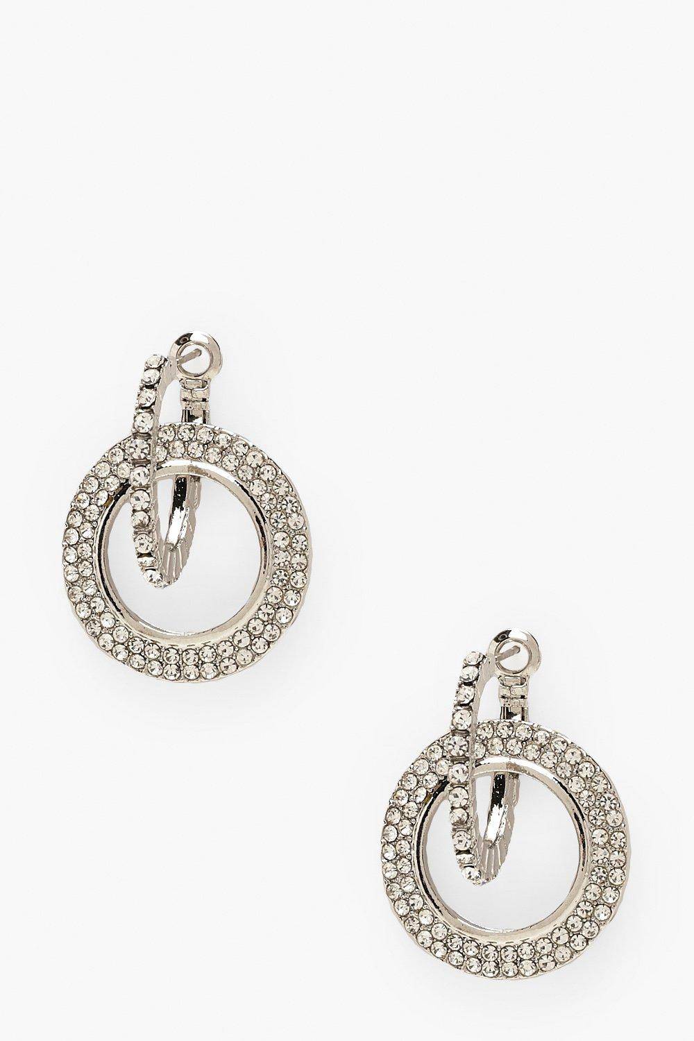 boohoo Boucle d'oreille pendante avec détail d'anneau en diamant
