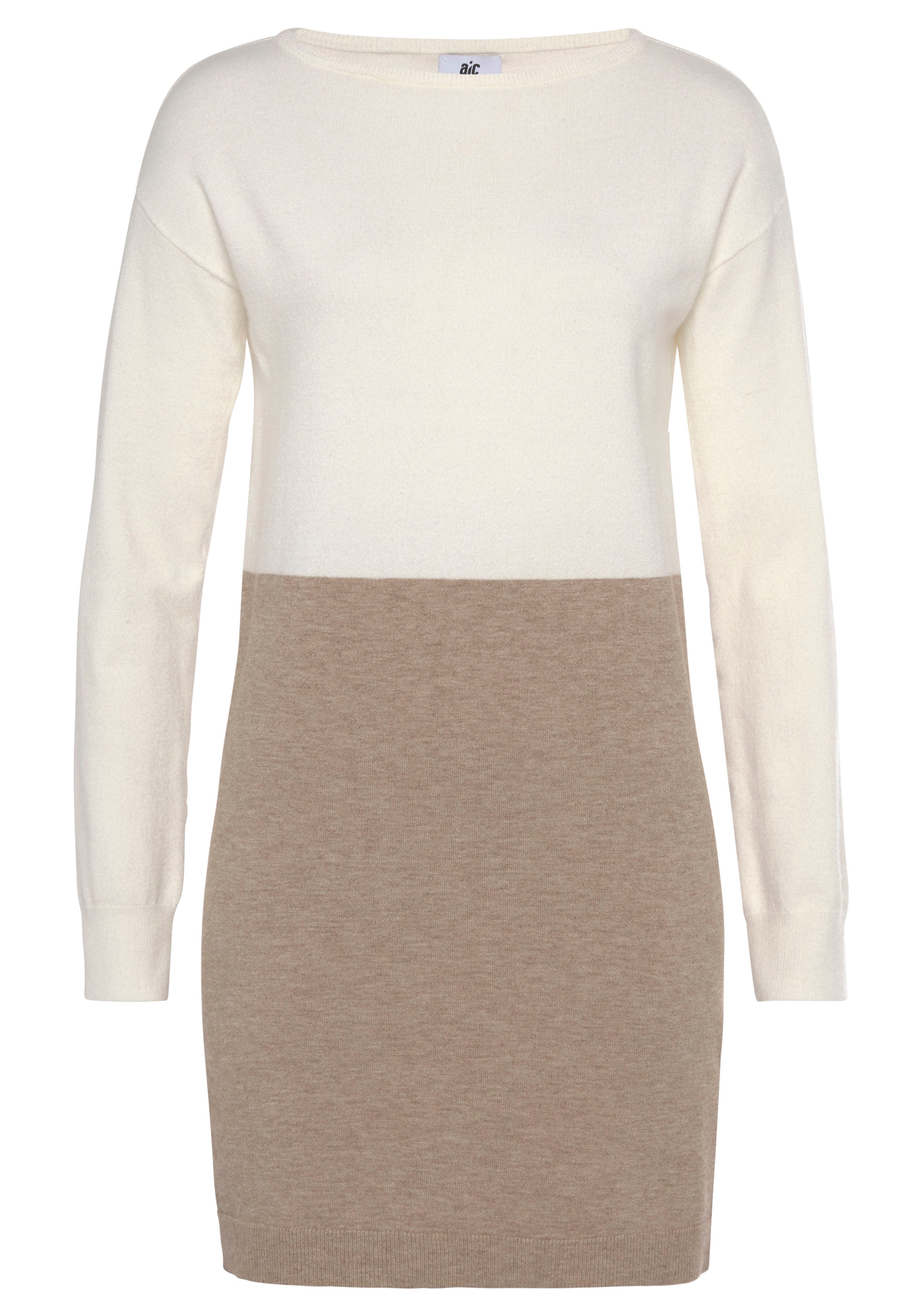 AJC Strickkleid mit Rundhalsausschnitt und trendigem Colourblock Design