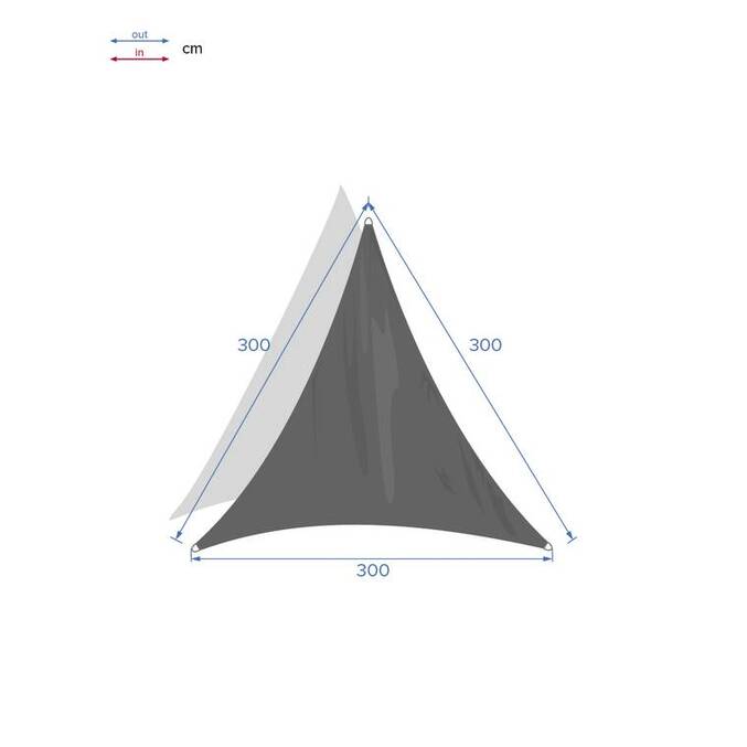 Voile d'ombrage triangulaire CURACAO Gris