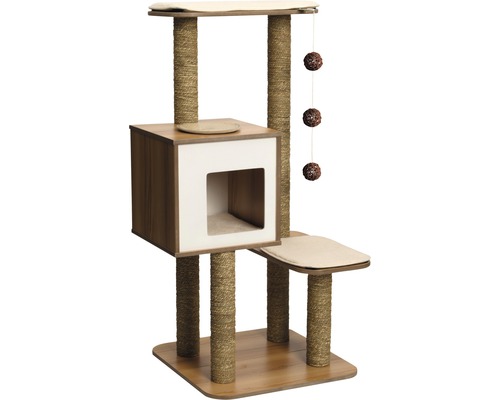 Vesper V-High Base krabpaal, 56x56x121,5 cm, walnoot