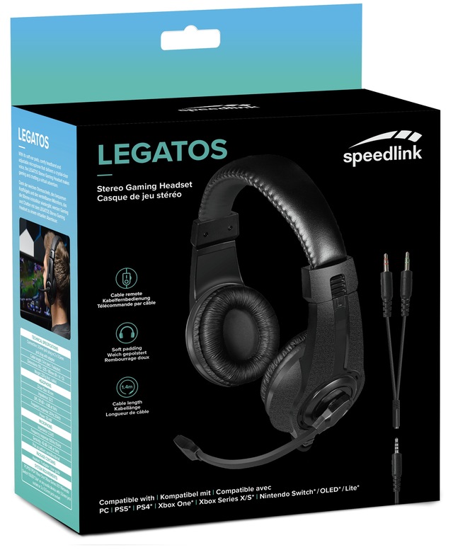 Speedlink Gaming-Headset »LEGATOS für PC/PS5/PS4/Xbox Series X/S/Switch 2/Switch/OLED/Lite« Stereo, 3,5 mm Klinkenstecker