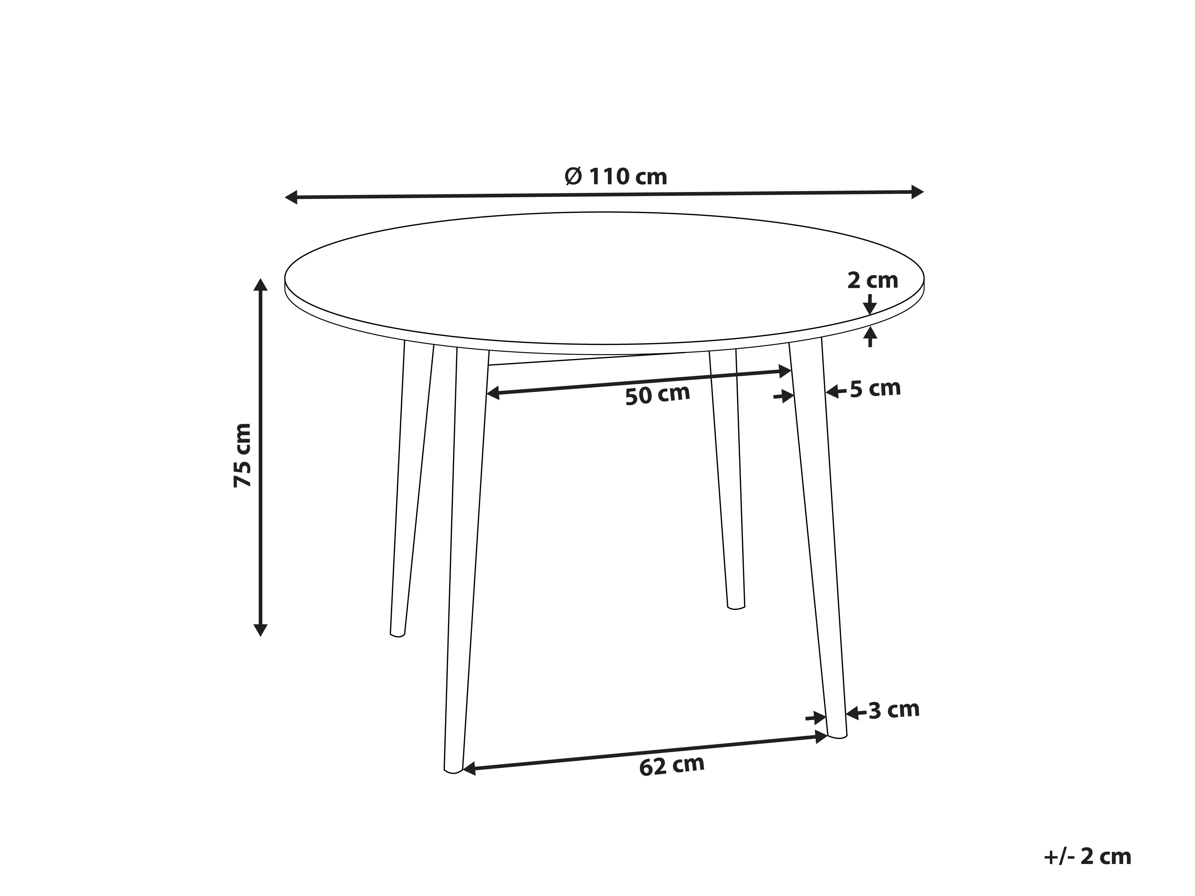 Eettafel RADAN Lichtbruin 110 cm 110 cm
