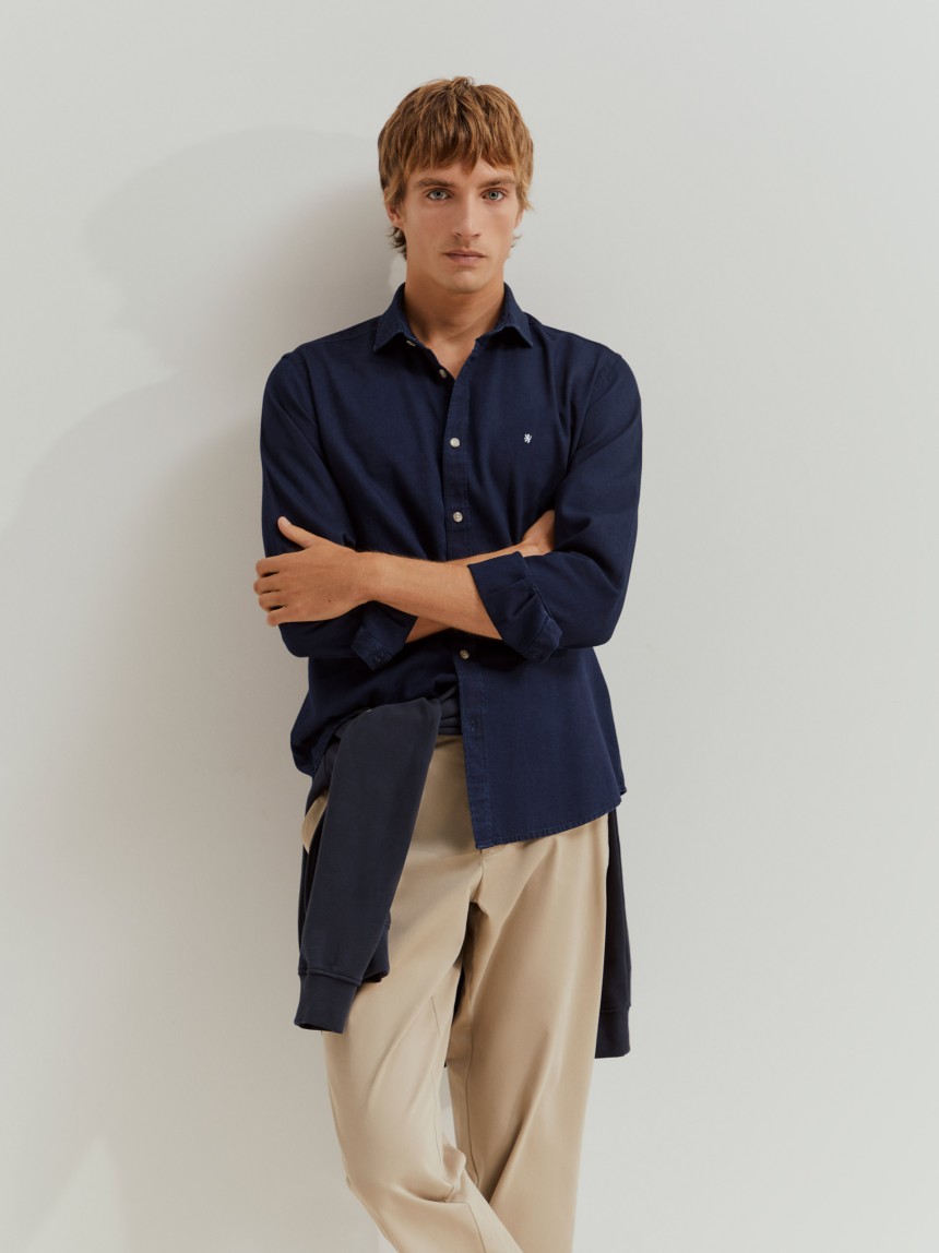 Camisa slim fit de algodão