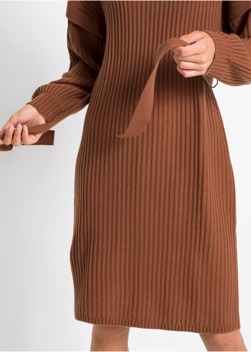 Robe en maille avec lien à nouer