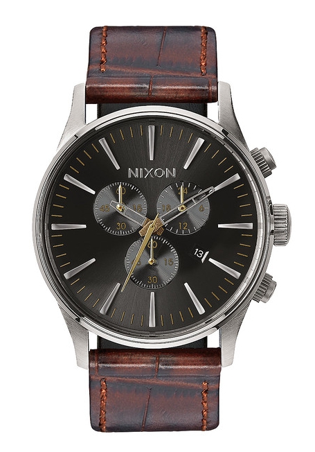 Nixon The Sentry Chrono Leather Brown Gator A4051887