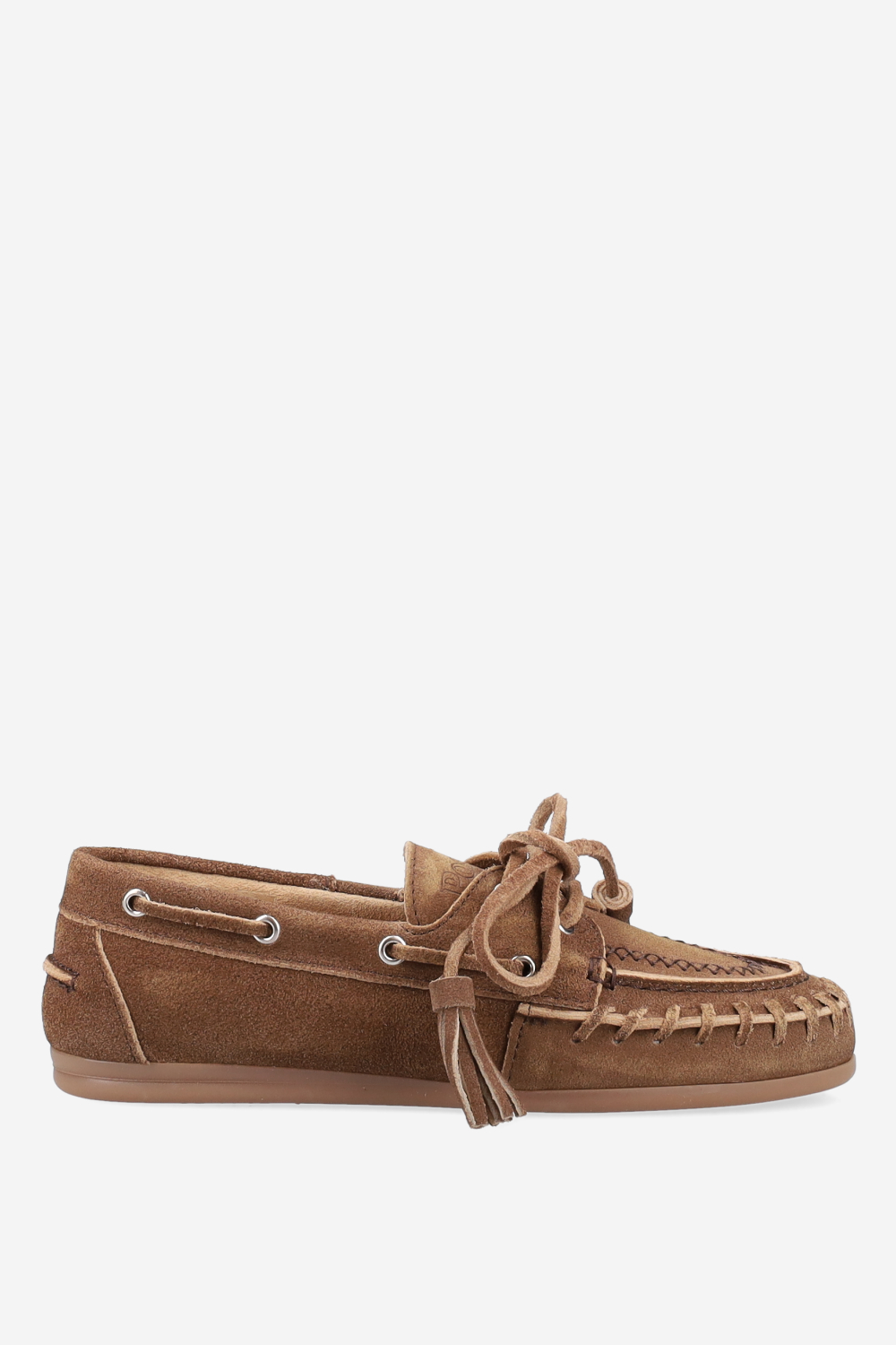 Boat fringe blushed suede loafers