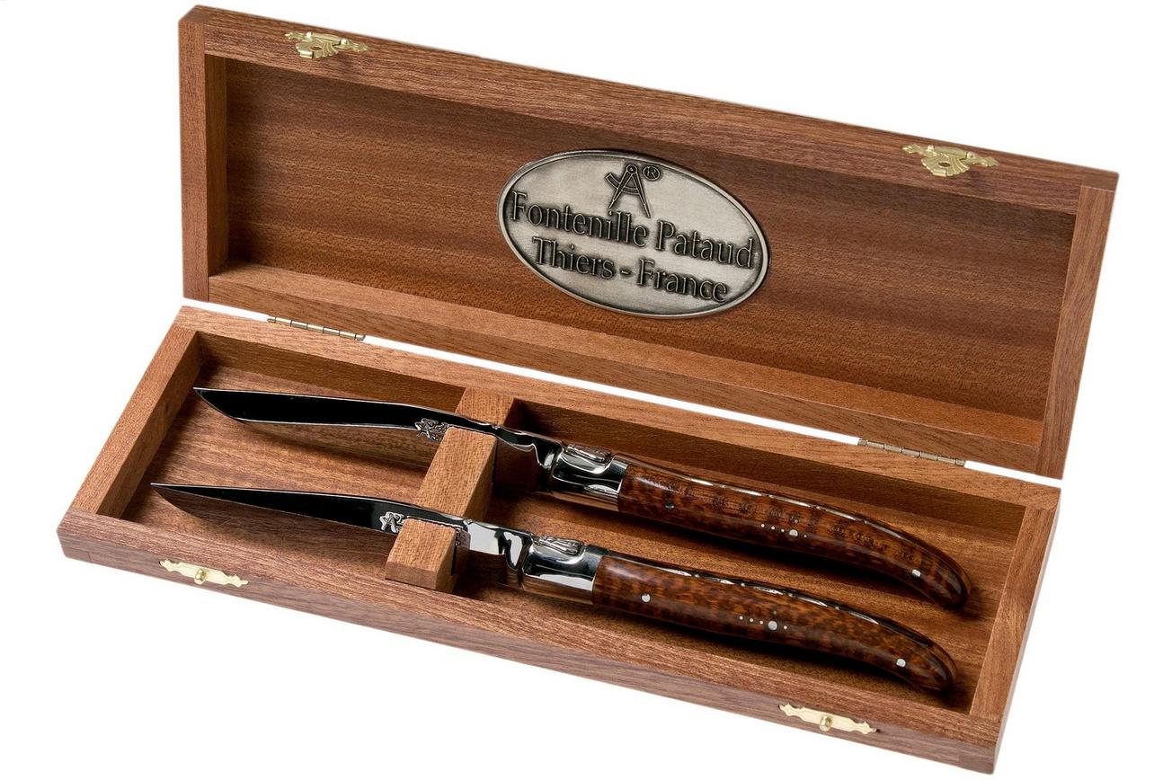 Fontenille Pataud Laguiole 2dlg steakmessenset amourette slangenhout, LTC2A
