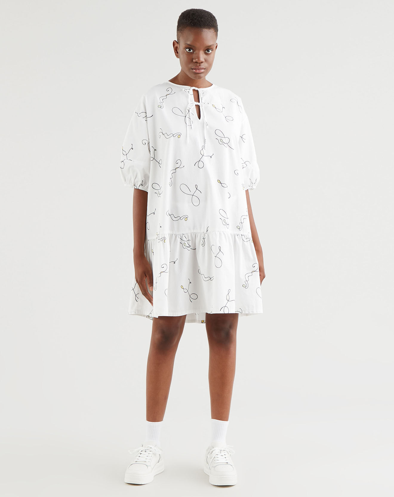 Levi's® Robe en Coton Isla squiggles blanche