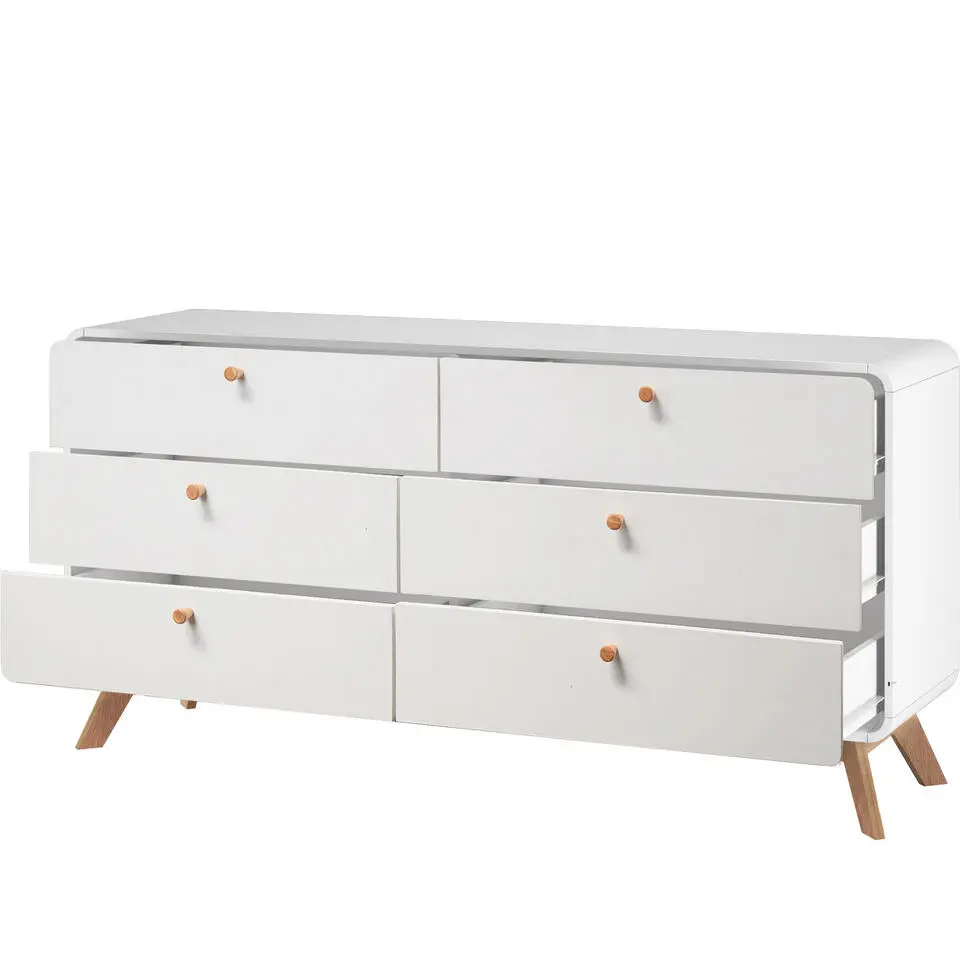 Cassie - Commode van 3 3 laden in witte spaanplaat