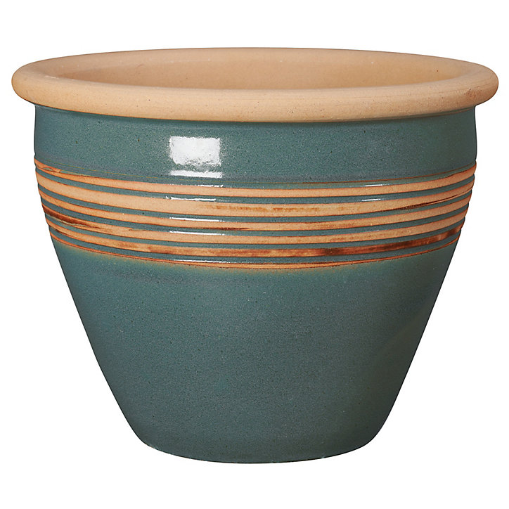 Pot Romance en terre cuite émaillée artisanale diametre 18 CM Deroma