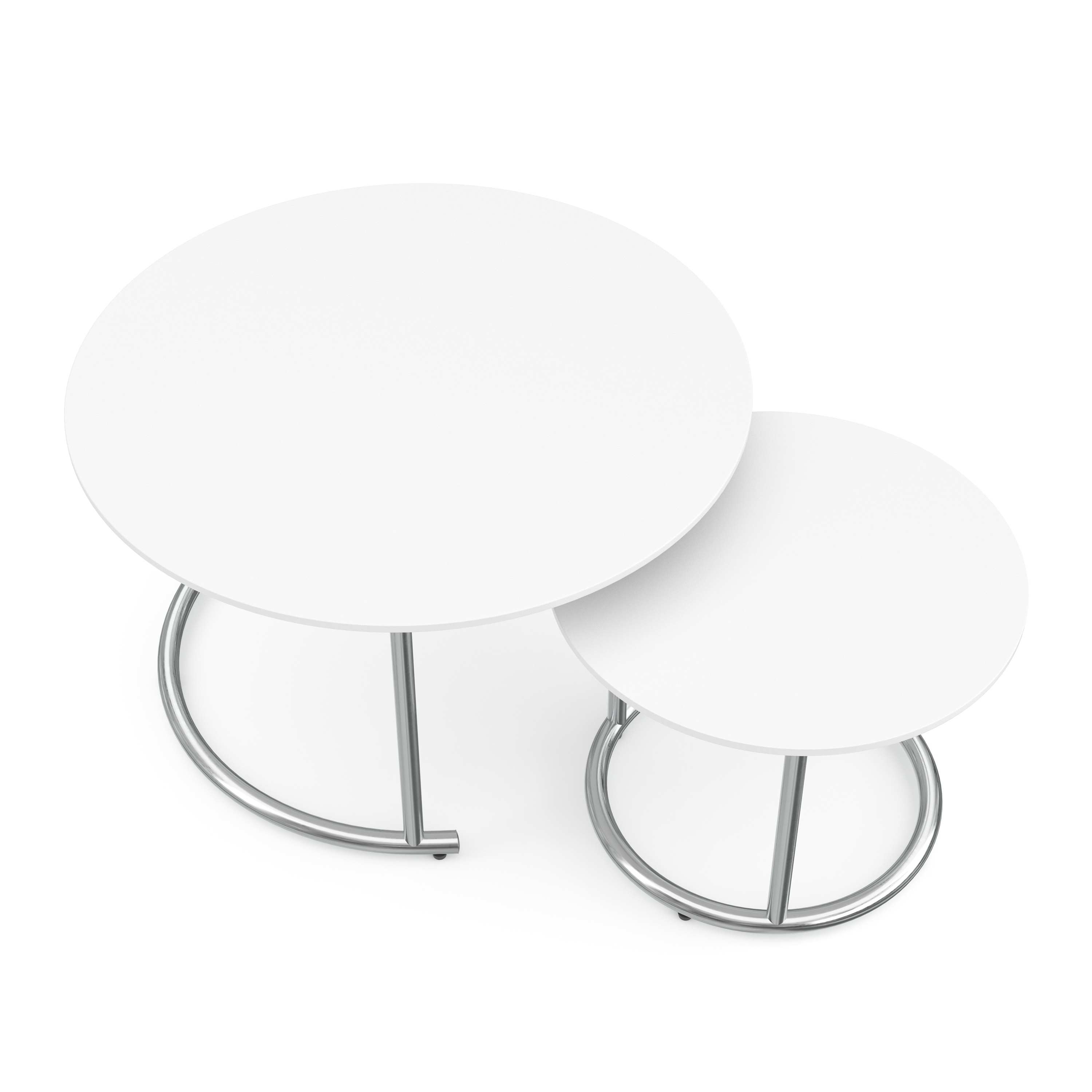 Beistelltisch SUZON rund 2-teilig weiss