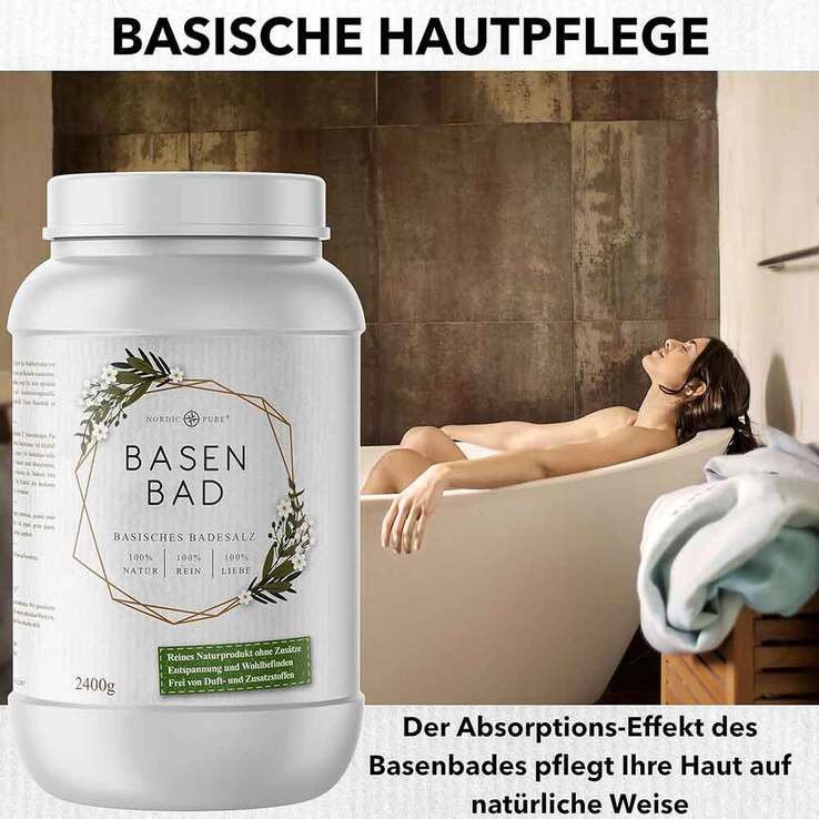 Basenbad basisches Badesalz Wellness Nordic Pure, 2400 g