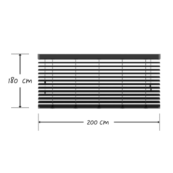 KARWEI aluminium jaloezie 50 mm matzwart (kleurnr. 320) 200x180 cm (bxh)