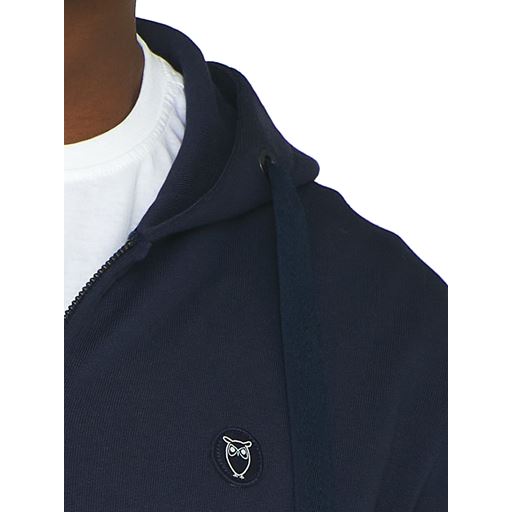 Knowledge Cotton Apparel Ask Zip Hættetrøje, Total Eclipse, XL