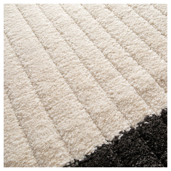 Tapis de salon en relief - modern circle - crème - 200 x 290 cm