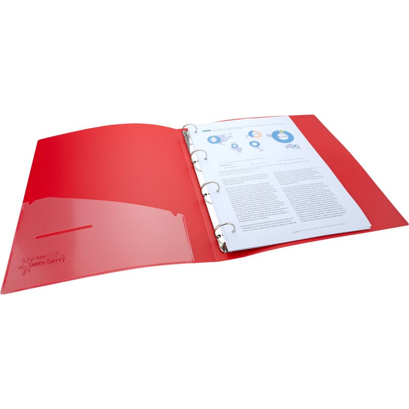 Classeur 4 anneaux plastifié Rapesco A4 - Dos 3,5 cm couleurs assorties