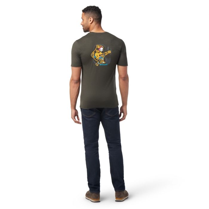 Smartwool Herre T-shirts Memory Quilt Short Sleeve Graphic Tee Guitar Slim Fit Grå