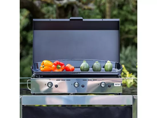 Eno Plancha gaz 6300w plaque fonte émaillée 62x36cm - 556532010701