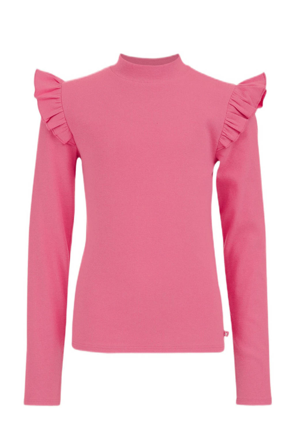 WE Fashion longsleeve met ruches paars