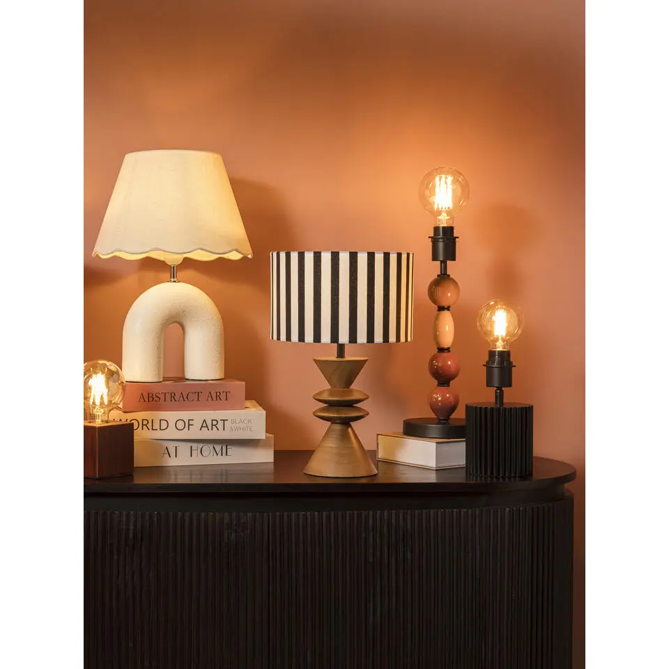 Lampvoet Timber bruin E27 - 30x13x13 cm