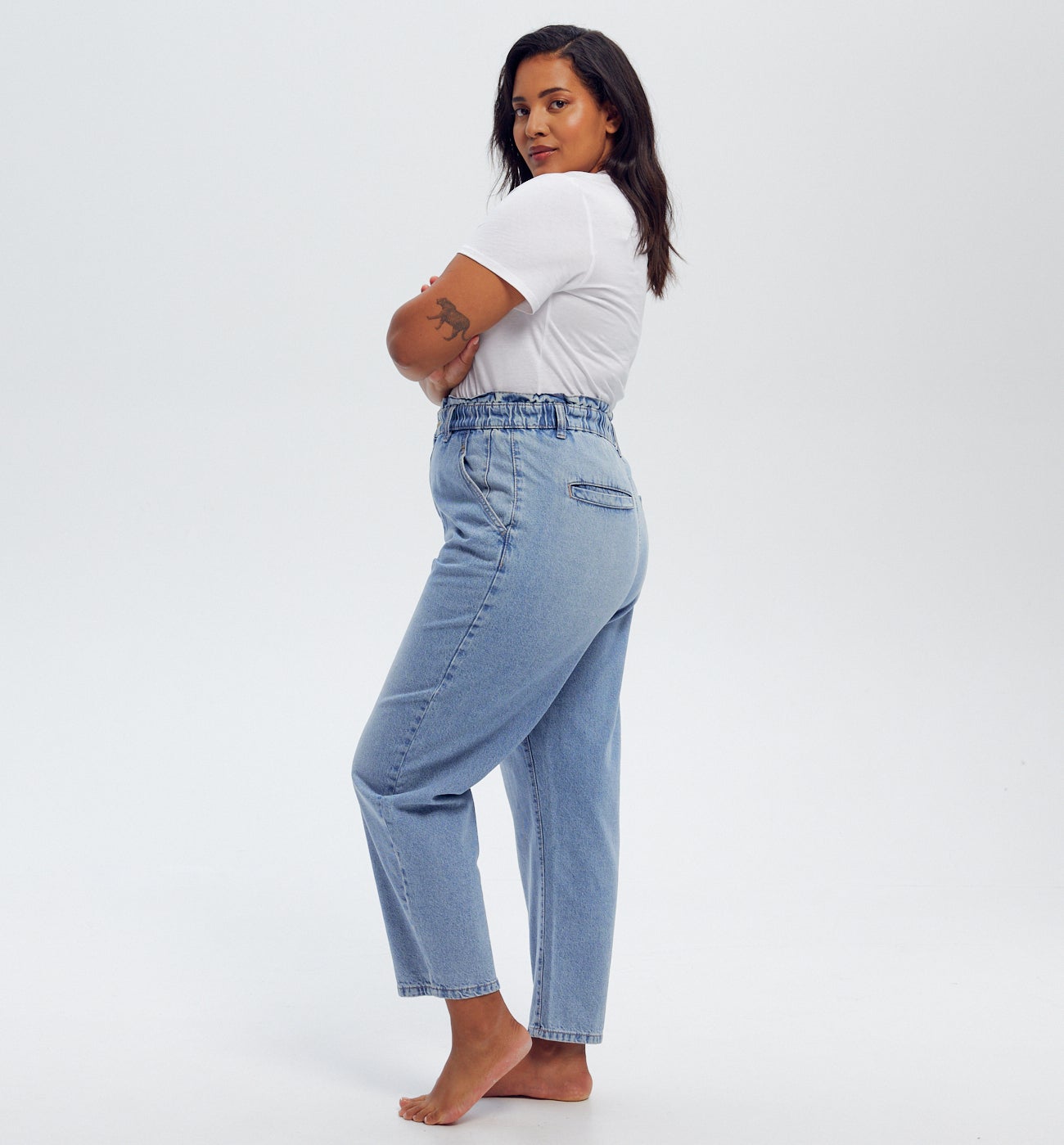 Jean balloon taille haute - Jean clair