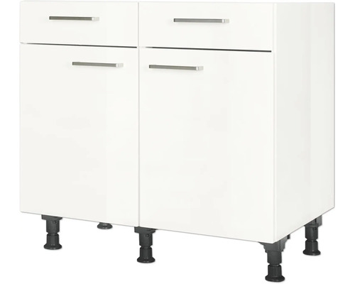 NOBILIA onderkast met lade en draaideur, modern, BxDxH 90 x 58 x 87 cm, alpinewit hoogglans, voorgemonteerd