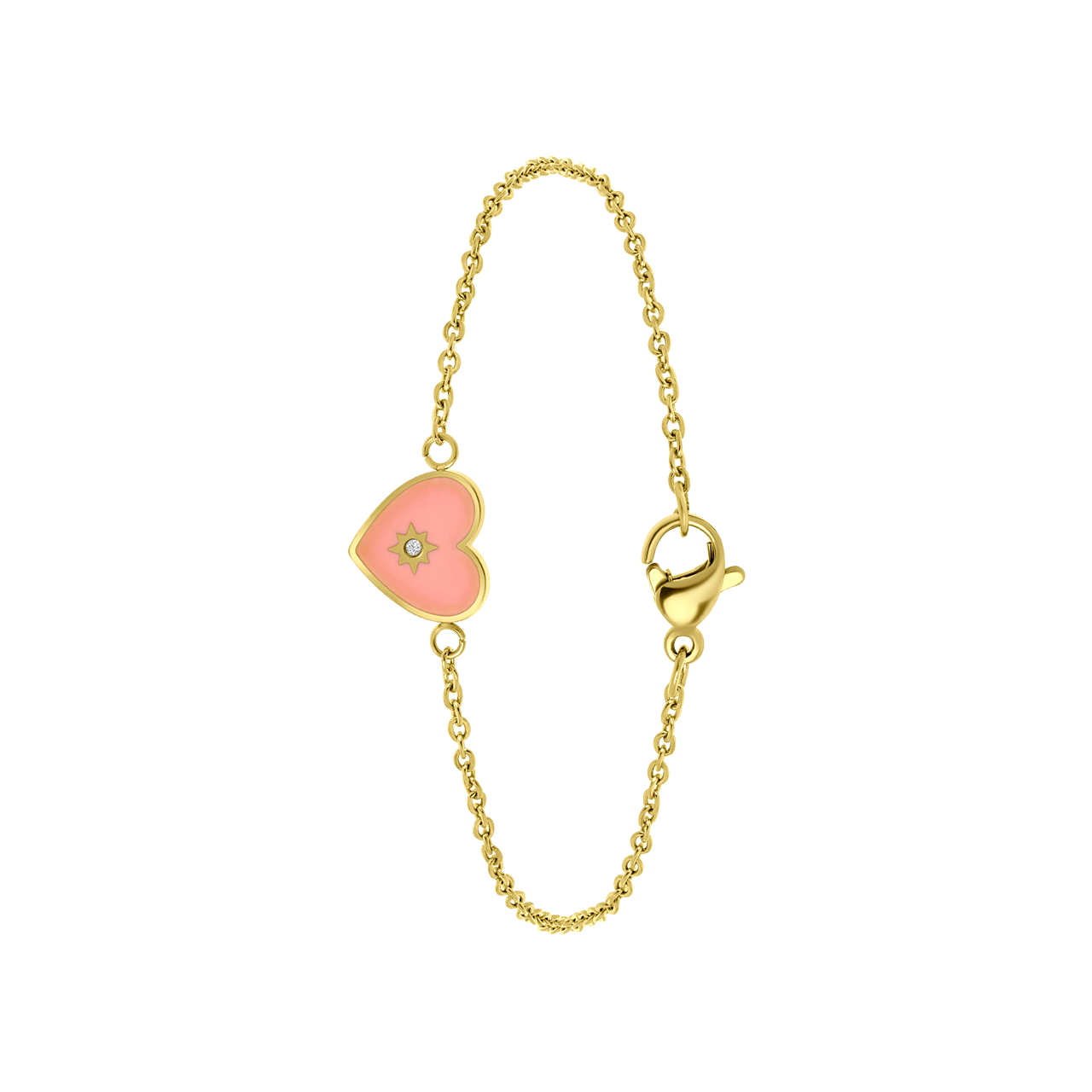 Stalen goldplated armband met hart