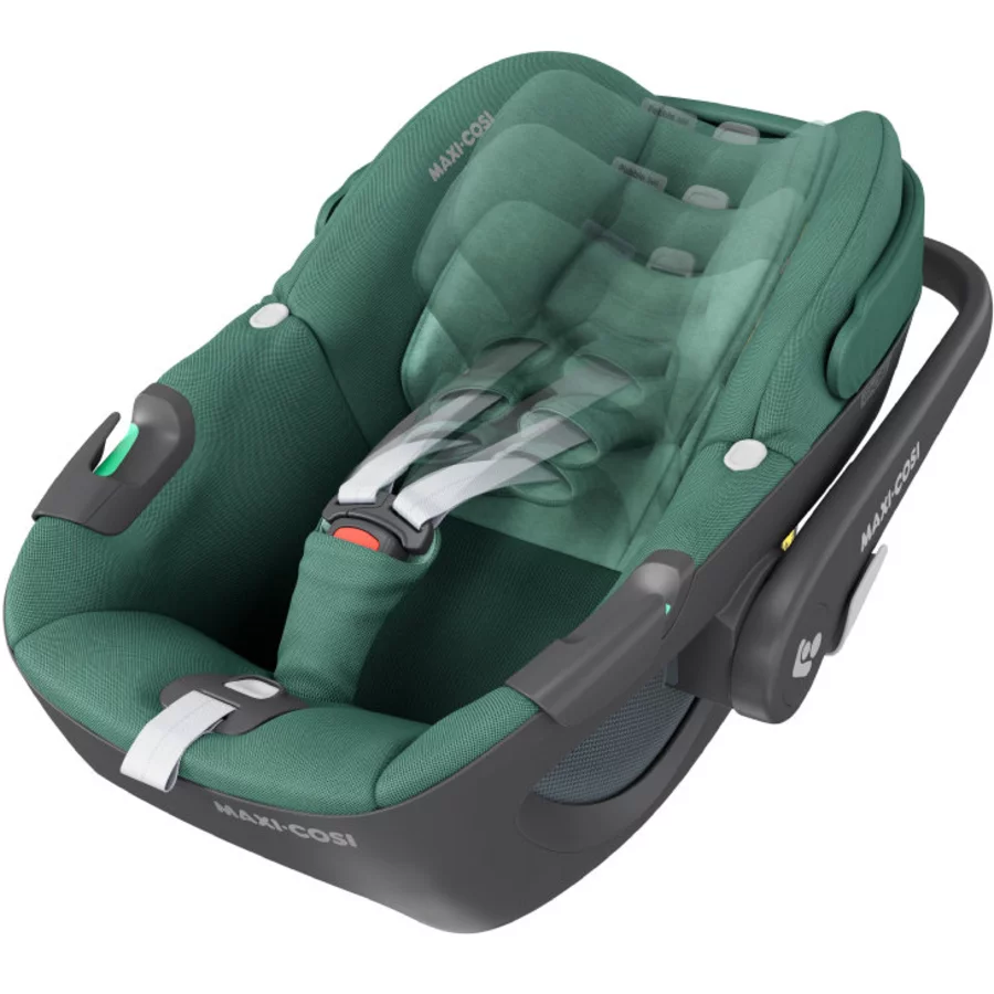 MAXI COSI Set Babyschale Pebble 360 Essential Green plus Basisstation FamilyFix 360