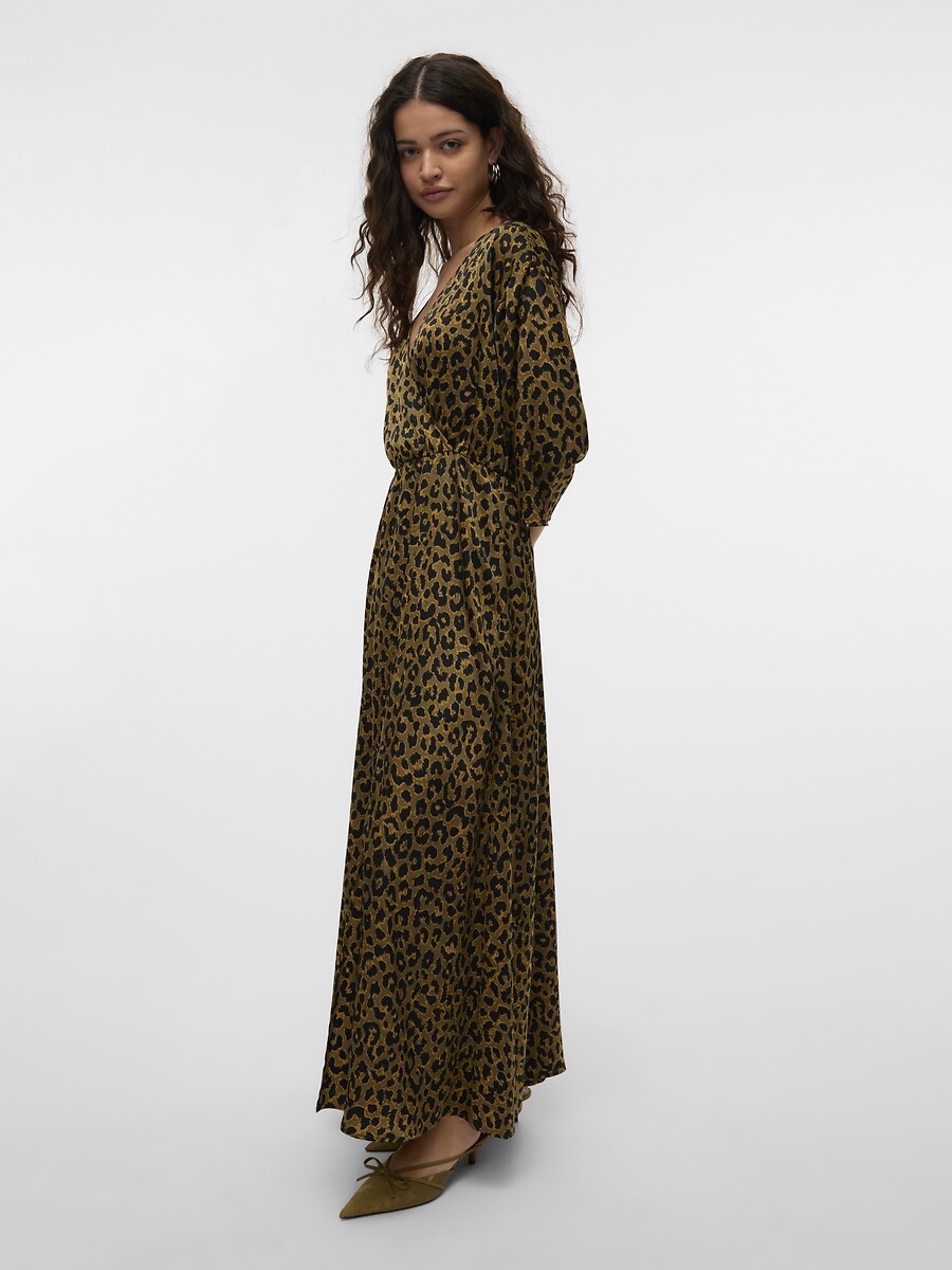 VERO MODA<br>Vestido longo estampado com decote em V