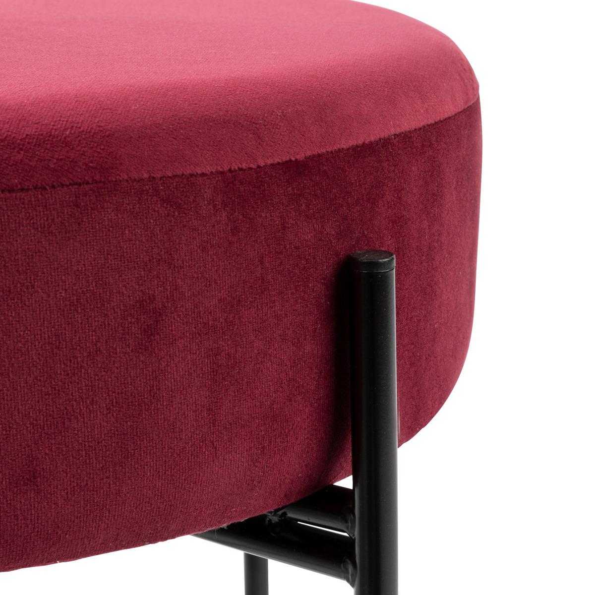 TABOURET ARTY VELOURS RUBIS