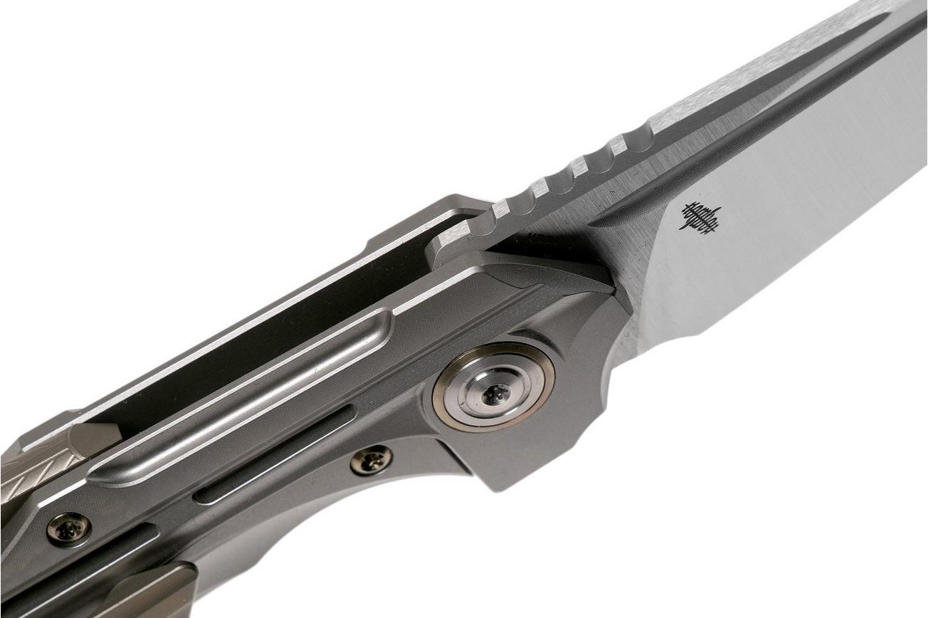 Bestech Vigil BT2201A Grey Blasted Titanium, Satin zakmes, Kombou design