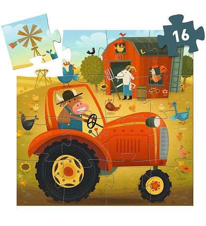 Djeco Puzzlespiel - 16 Teile - Die Tractor