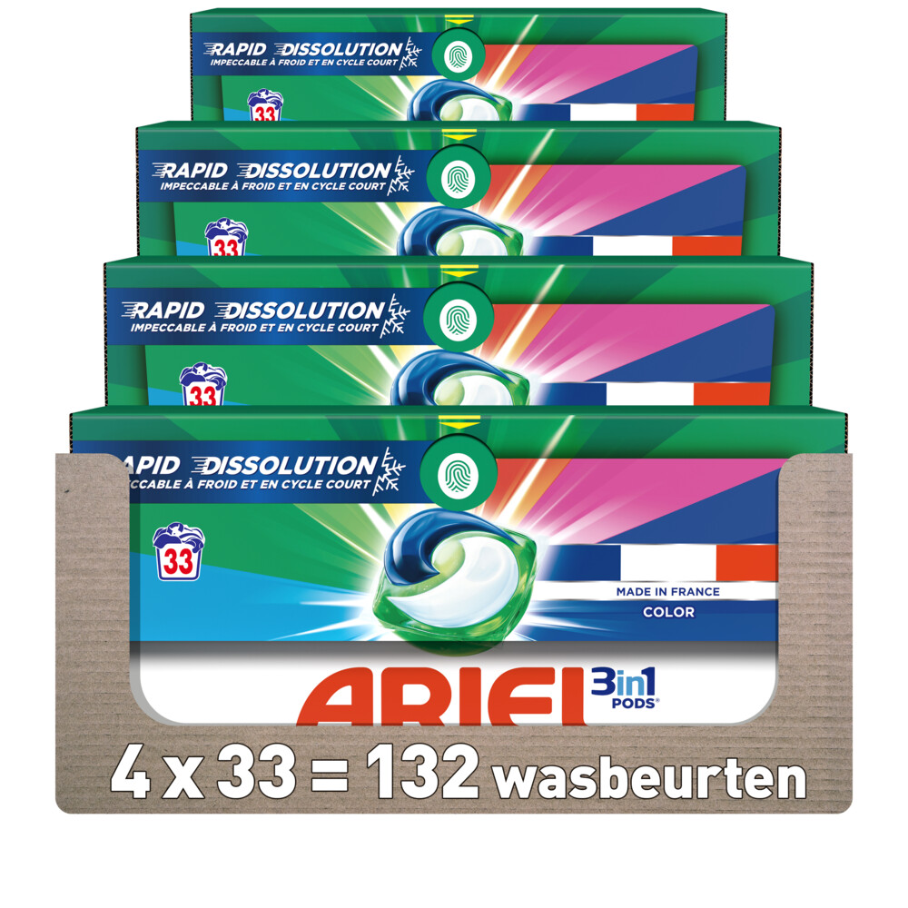 4x Ariel 3in1 Wasmiddel Pods Color33 stuks