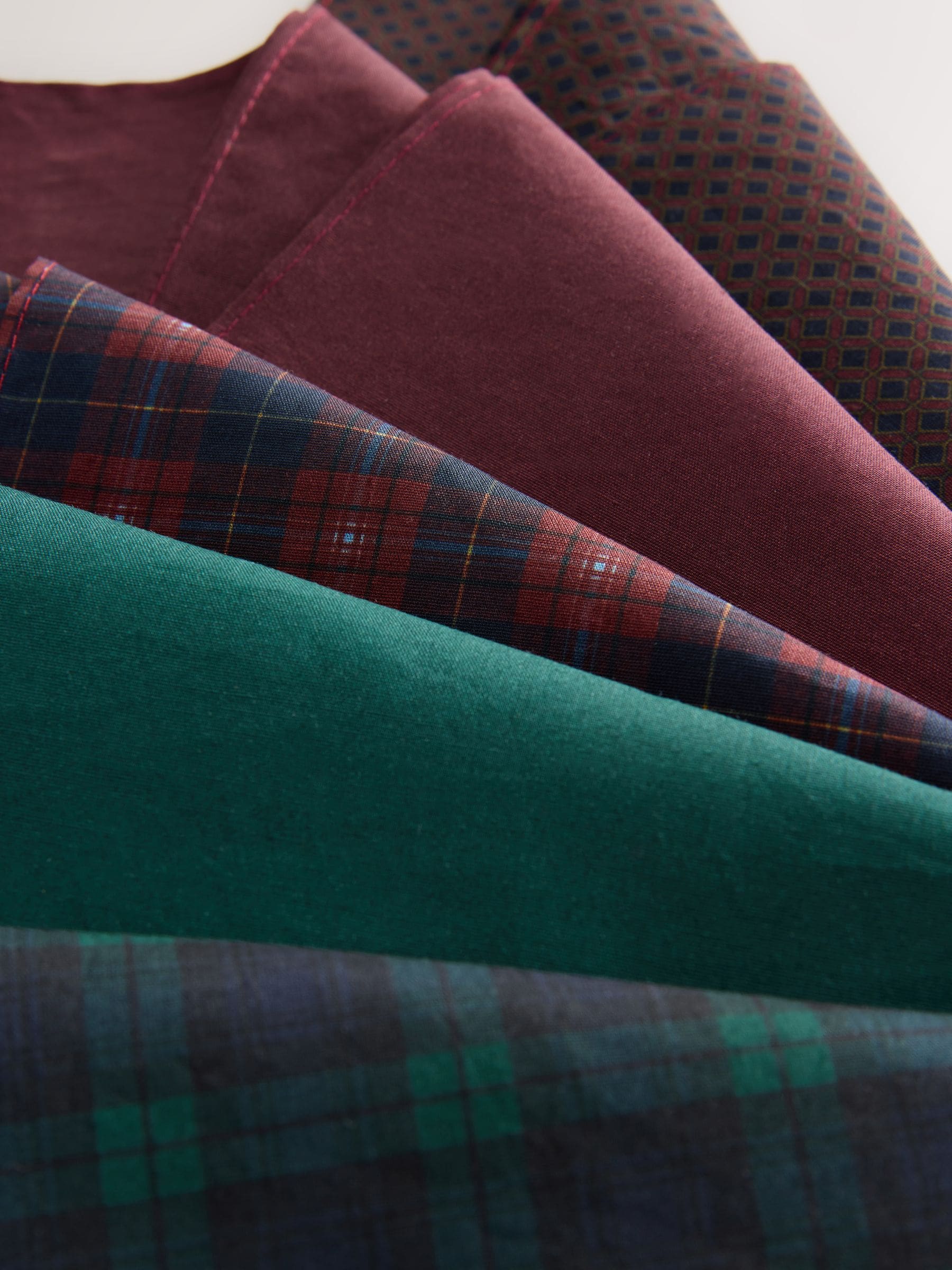 Multicolour Geometric - Heren feestelijke Kerstmis zakdoeken 5 set