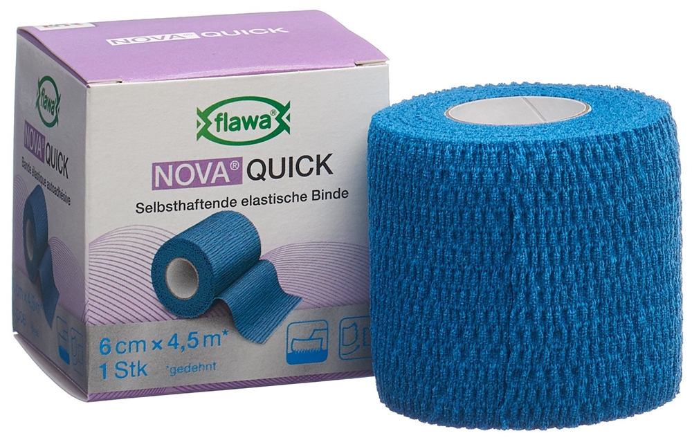 FLAWA Quick kohäsive Reissbinde<br>1 Stück, 6cmx4.5m, blau