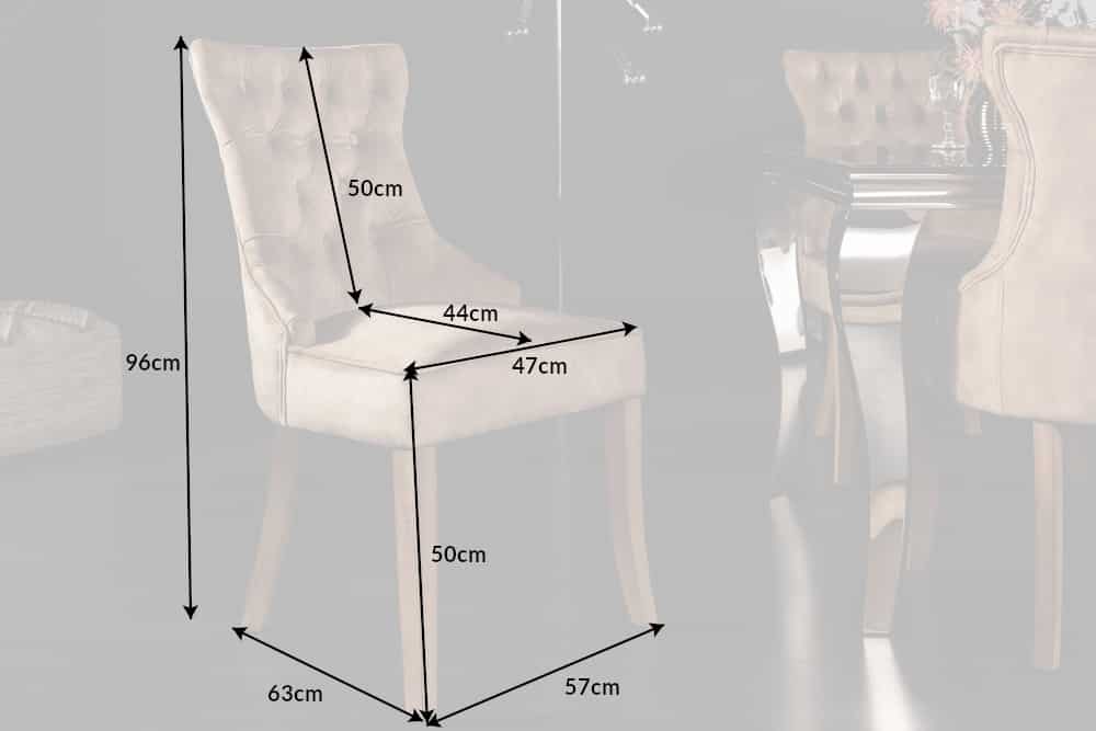 Eleganter Stuhl CASTLE coffee Samt Landhausstil mit Komfortgriff