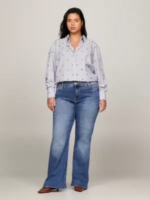 Camisa oversized listrada Curve TH Monogram Ithaca