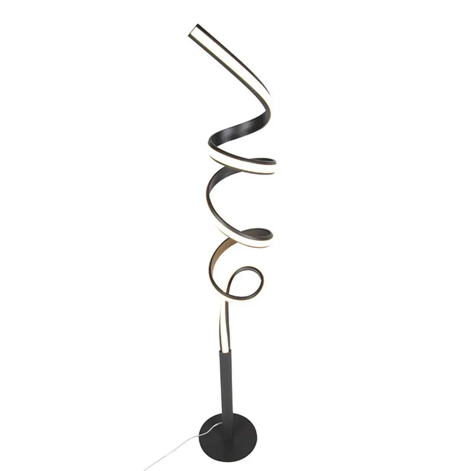 Qazqa vloerlampen twisted fl zwart geïntegreerde led