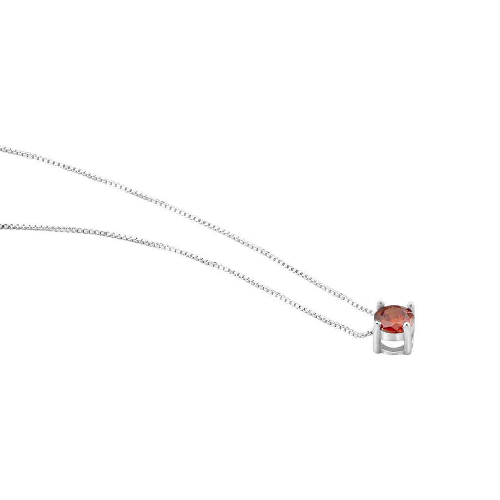 Collier Dwight Argent Blanc Oxyde De Zirconium Rouge