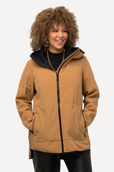 2-in-1-Steppjacke, extra Softshelleinsatz, Strickkragen