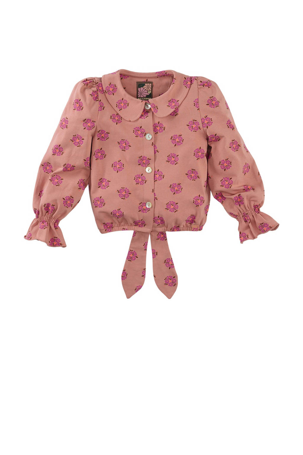 Z8 korte blouse Danae met knoopdetail roze