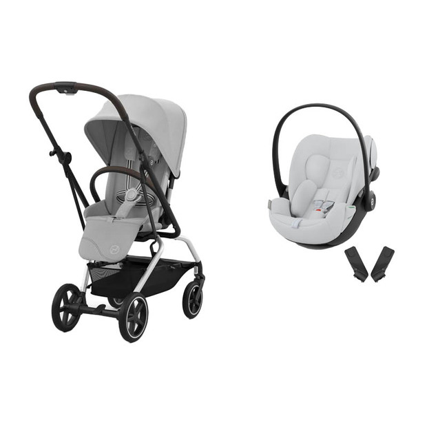 Poussette DUO Eezy S Twist+ 2 SLV Fog Grey + CLOUD G i-Size Fog Grey - CYBEX
