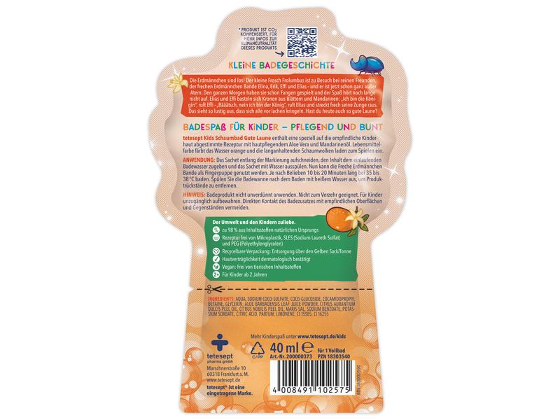 tetesept Kinder Schaumbad Gute Laune 40 g Badespass für Kinder pflegend und bunt