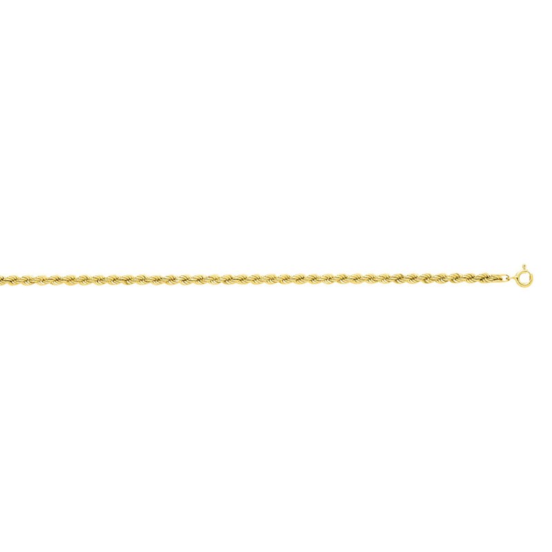 Bracelet Femme 18 cm - Maille Corde - Or 18 Carats - Largeur chaîne : 5 mm